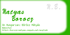 matyas borocz business card